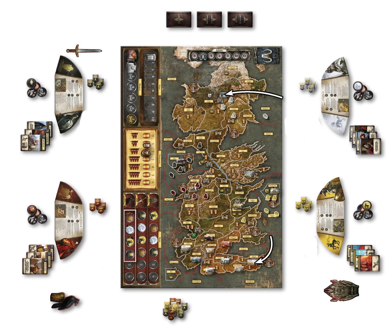 Настольная игра Игра престолов. Второе издание (A Game of Thrones: The Board Game Second Edition), бренду Geekach Games, для 3-6 гравців, час гри > 60мин. - 2 - KUBIX 