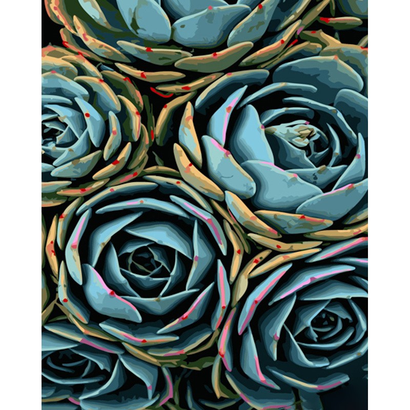 Картина за номерами Сині квіти (40х50 см), бренду Strateg - KUBIX