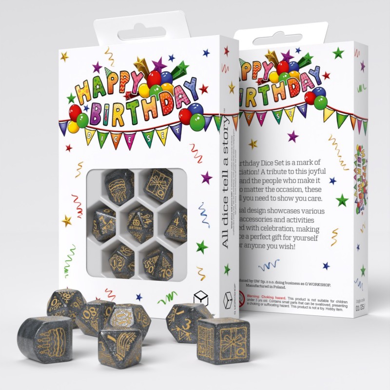 Набір кубиків Happy Birthday Dice Set: Confetti, бренду Q-Workshop - KUBIX