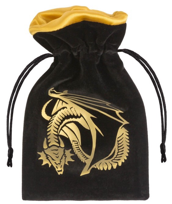 Мешочек Dragon Black & golden Velour Dice Bag, бренду Q-Workshop - KUBIX