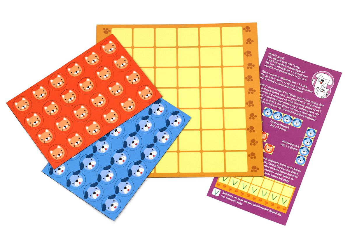 Настольная магнитная игра 4 в ряд, бренду Умняшка, для 2-2 гравців - 2 - KUBIX 
