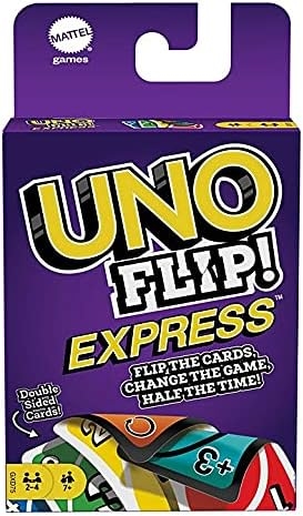 Настольная игра Uno Flip Express (Двойная игра Экспресс), бренду Mattel, для 2-4 гравців, час гри < 30мин. - KUBIX