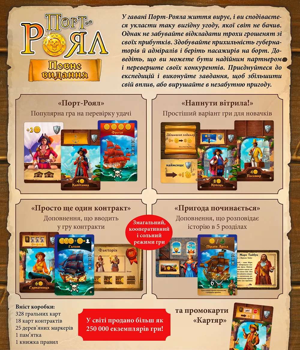 Настільна гра Порт-роял. Повне видання+промонабір (Port Royal: Big Box), бренду Lord of Boards, для 1-5 гравців, час гри < 30хв. - 2 - KUBIX 