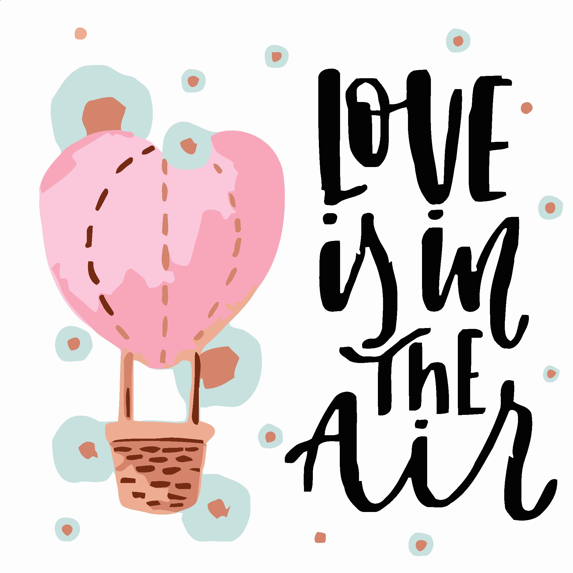 Картина по номерам Любовь в воздухе (20х20 см), бренду Strateg - KUBIX