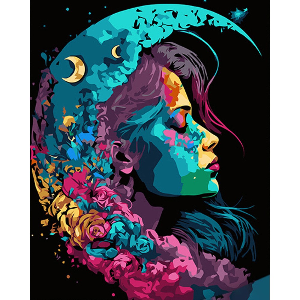Картина по номерам Лунная девушка (40х50 см), бренду Strateg - KUBIX