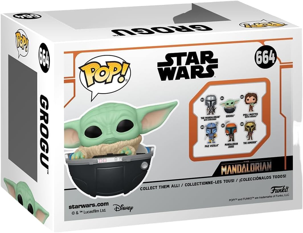 Ігрова фігурка FUNKO POP! Малюк Ґрогу у візочку (Grogu in Hover-Pram) Star Wars The Mandalorian #664, бренду Funko - 3 - KUBIX 