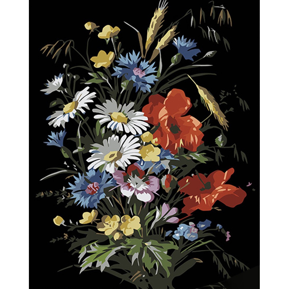 Картина за номерами Букет польових квітів (40х50 см), бренду Strateg - KUBIX