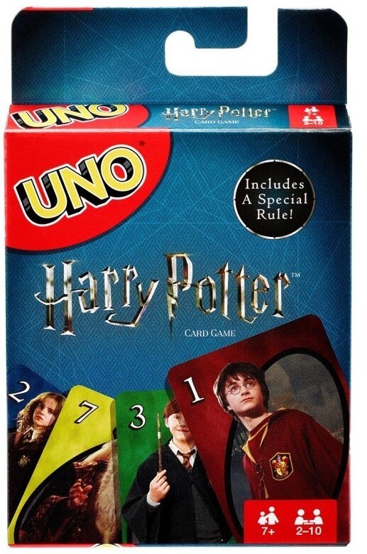 Настольная игра Уно Гарри Поттер (UNO Harry Potter), бренду Mattel, для 2-10 гравців, час гри < 30мин. - 2 - KUBIX 