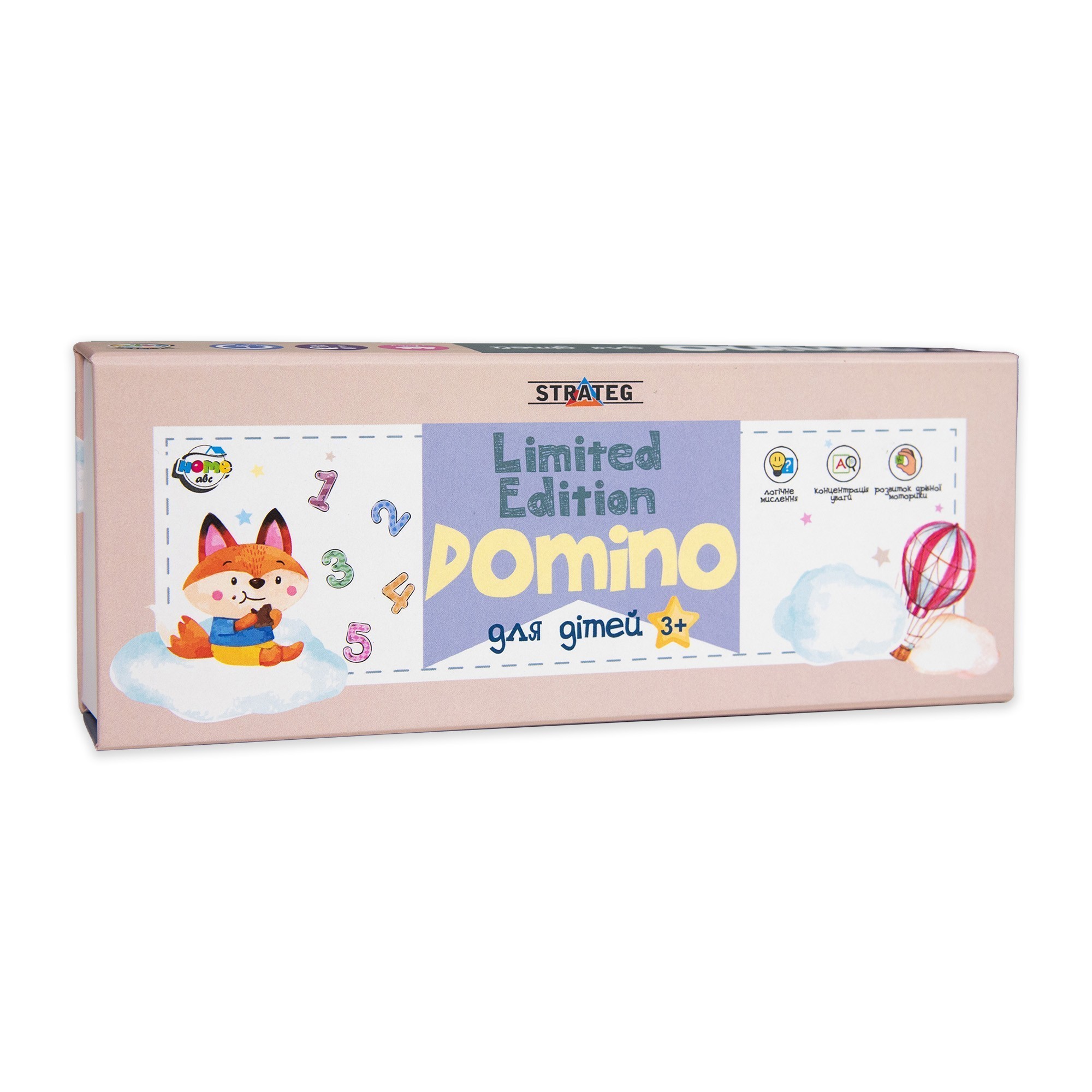 Настільна гра Доміно лімітована версія бежева (Domino Limited edition beige), бренду Strateg, для 2-4 гравців, час гри < 30хв. - KUBIX