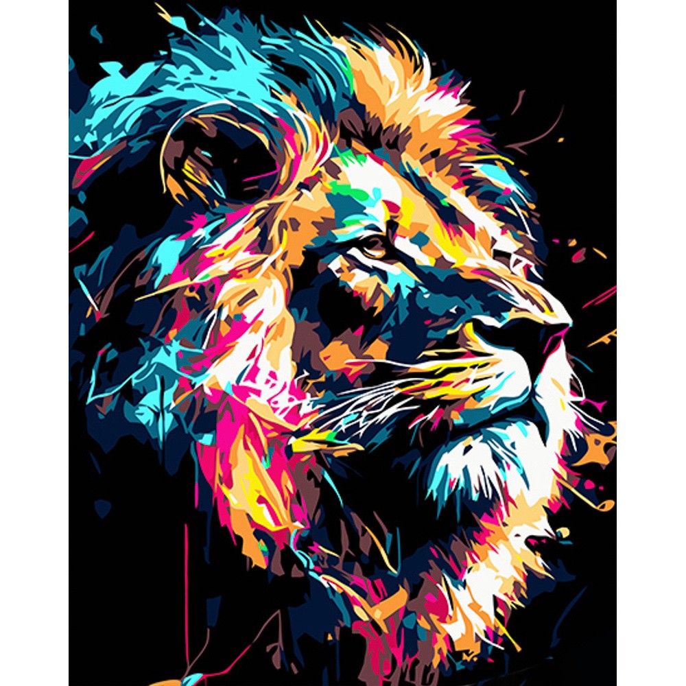 Картина за номерами Могутній лев (40х50 см), бренду Strateg - KUBIX