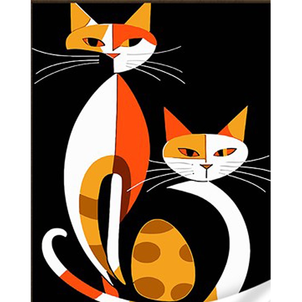 Картина за номерами Геометричні коти в стилі сюрреалізму (30х40 см), бренду Strateg - KUBIX