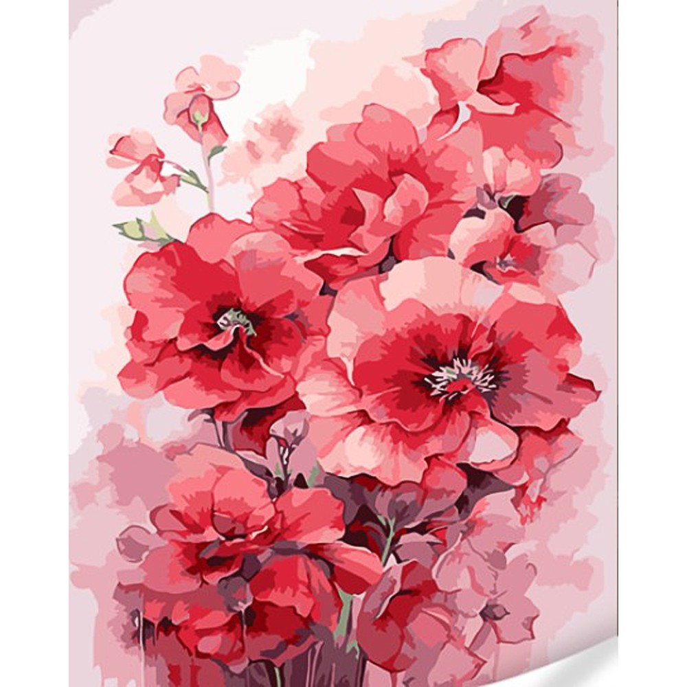 Картина за номерами Колаж із рожевих квітів (40х50), бренду Strateg - KUBIX