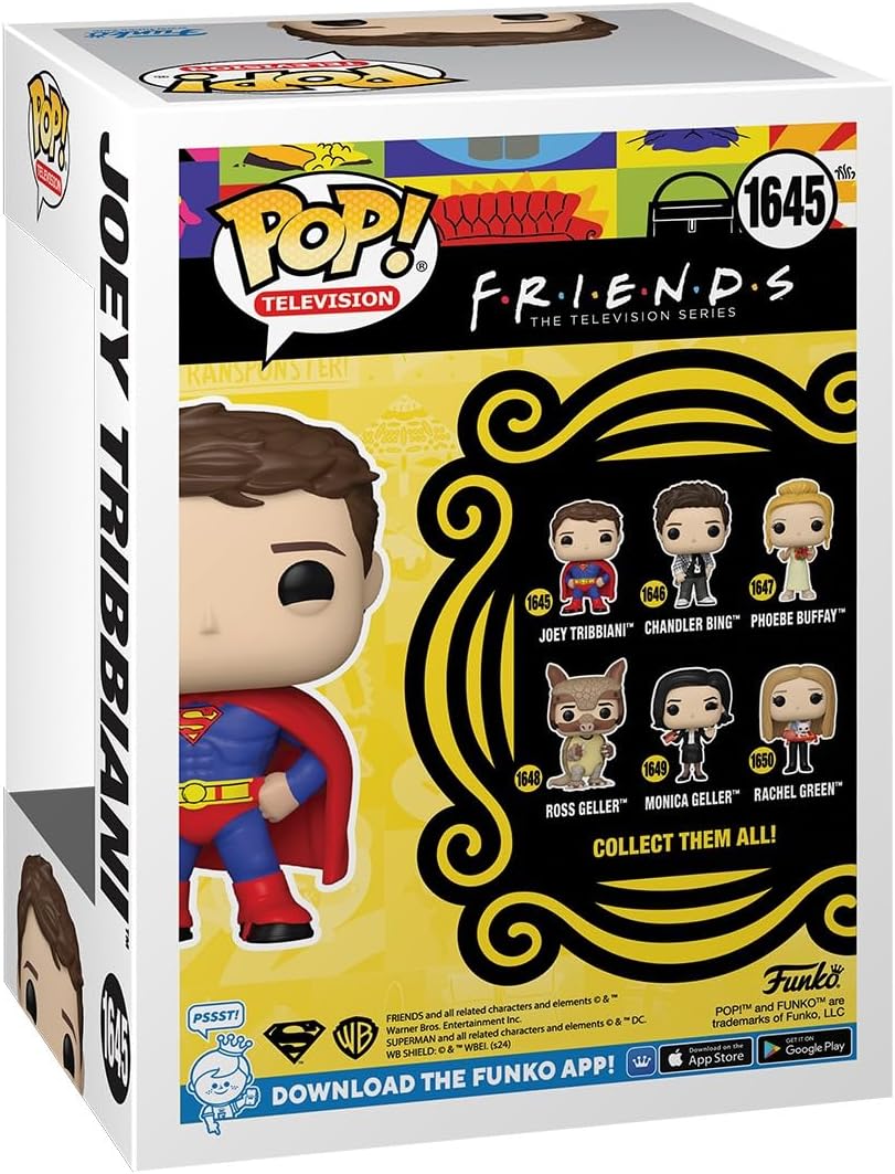 Игровая фигурка FUNKO POP! Джои в костюме Супермена (Joey Tribbiani (Superman Costume)) TV: Friends #1645, бренду Funko - 3 - KUBIX 