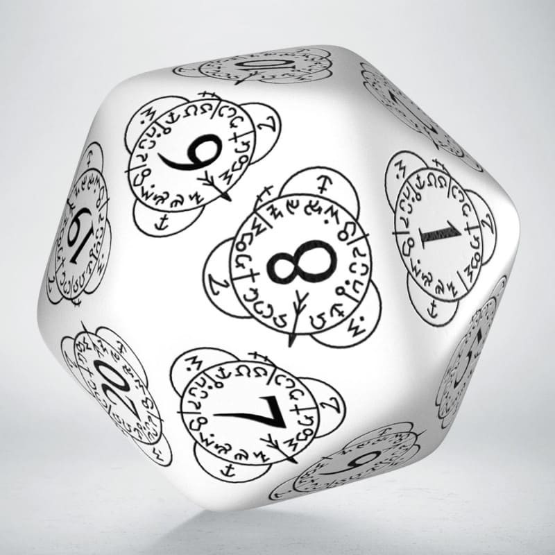 Кубик D20 Level Counter White & black Die, бренду Q-Workshop - KUBIX