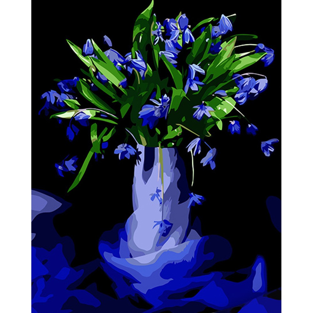 Картина за номерами Сині проліски (40х50 см), бренду Strateg - KUBIX