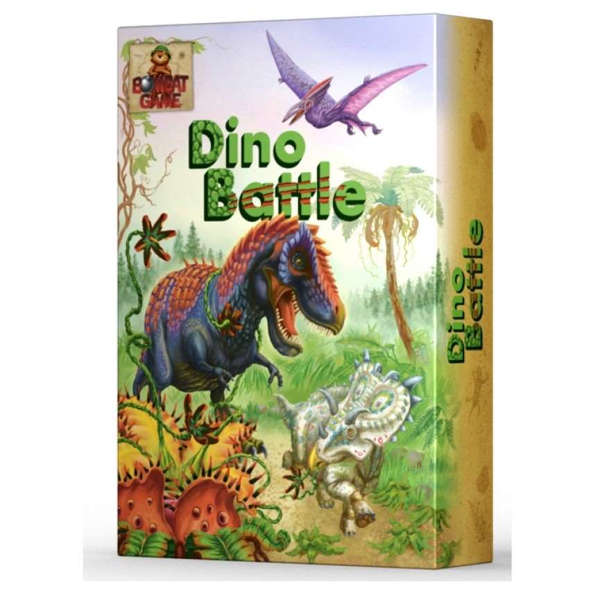 Настольная игра Дино Батл (Dino Battle), бренду Bombat Game, для 2-4 гравців, час гри < 30мин. - KUBIX