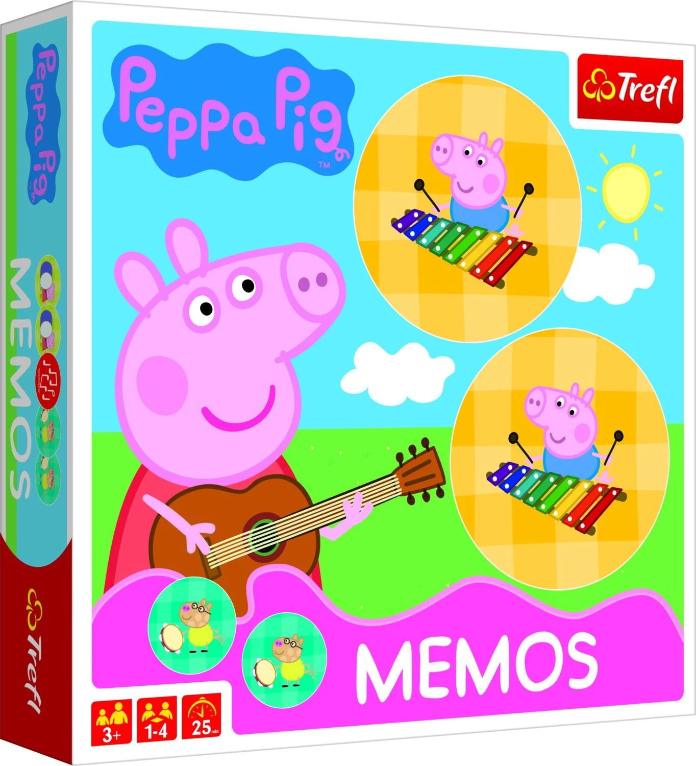 Настольная игра Свинка Пепа: Мемос с Пепой (Peppa Pig: Memos), бренду Trefl, для 1-4 гравців, час гри < 30мин. - KUBIX