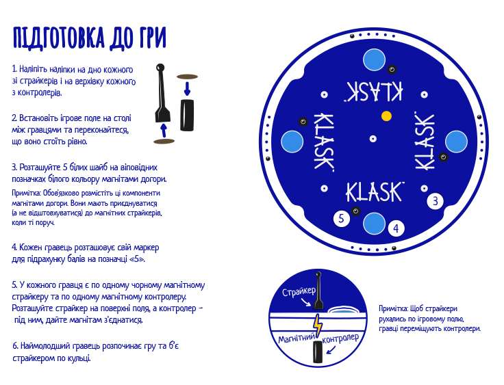 Настільна гра Класк для 4х гравців (KLASK 4), бренду Lord of Boards, для 4-4 гравців, час гри < 30хв. - 5 - KUBIX 