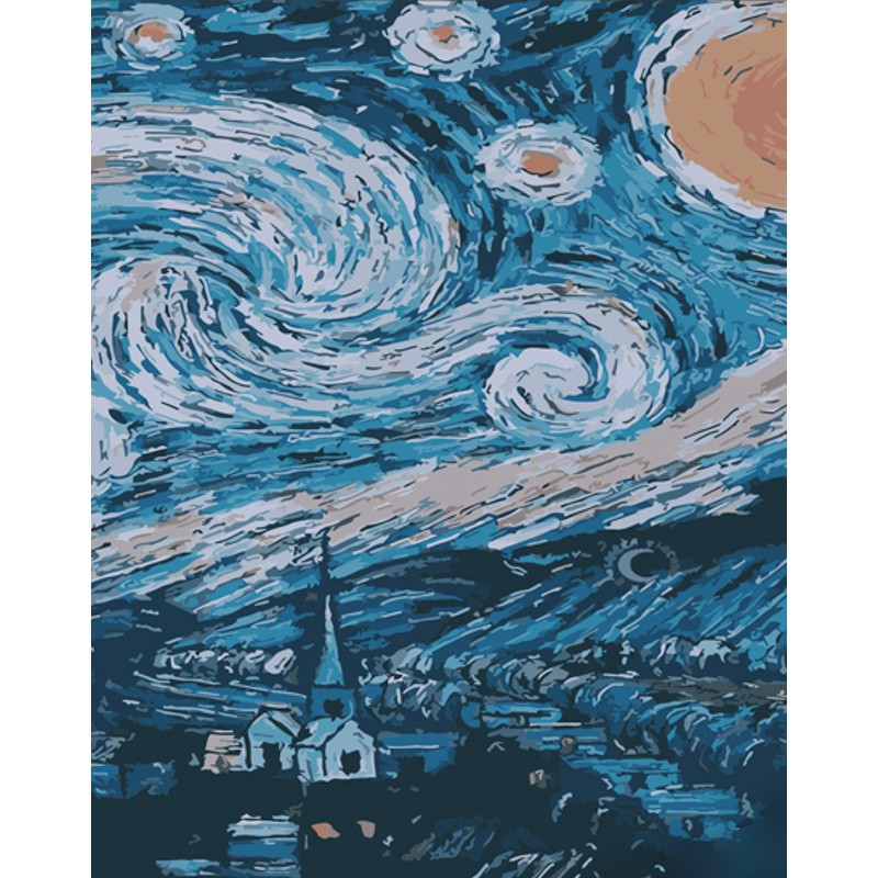 Картина за номерами Зоряна ніч Ван Гога (40х50 см), бренду Strateg - KUBIX
