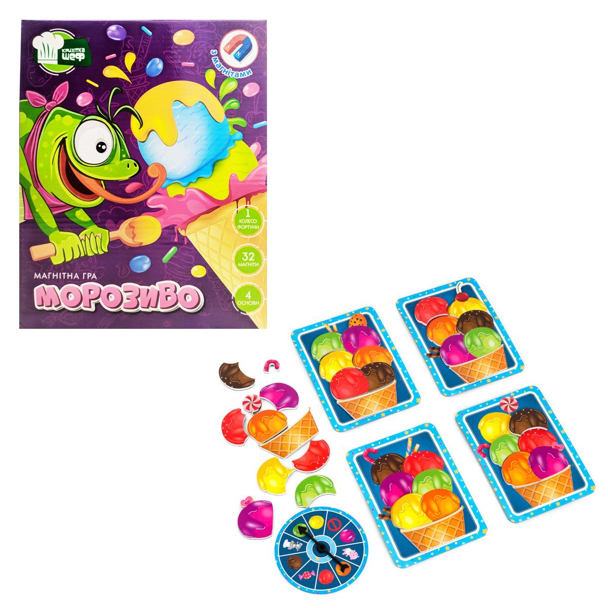 Настольная магнитная игра Мороженое, бренду Vladi Toys, для 2-4 гравців - 2 - KUBIX 