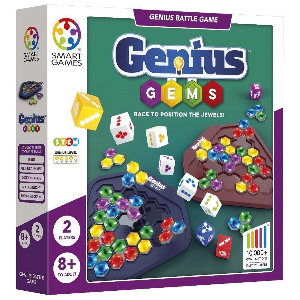 Настільна гра Геніально. Самоцвіти (Genius Gems), бренду Smart Games, для 2-2 гравців, час гри < 30хв. - KUBIX