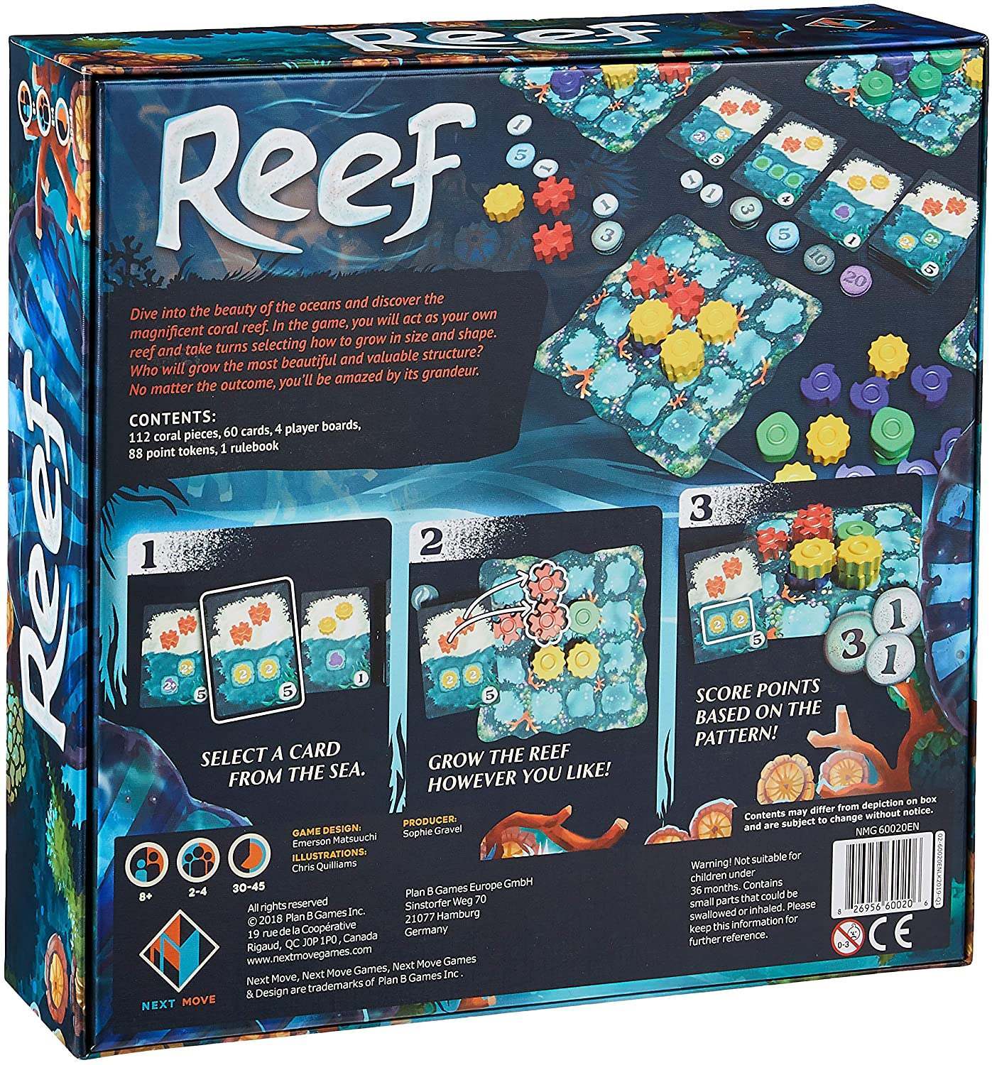 Настольная игра Риф 2.0 (Reef 2.0) (EN), бренду Next Move Games, для 2-4 гравців, час гри < 30мин. - 2 - KUBIX 