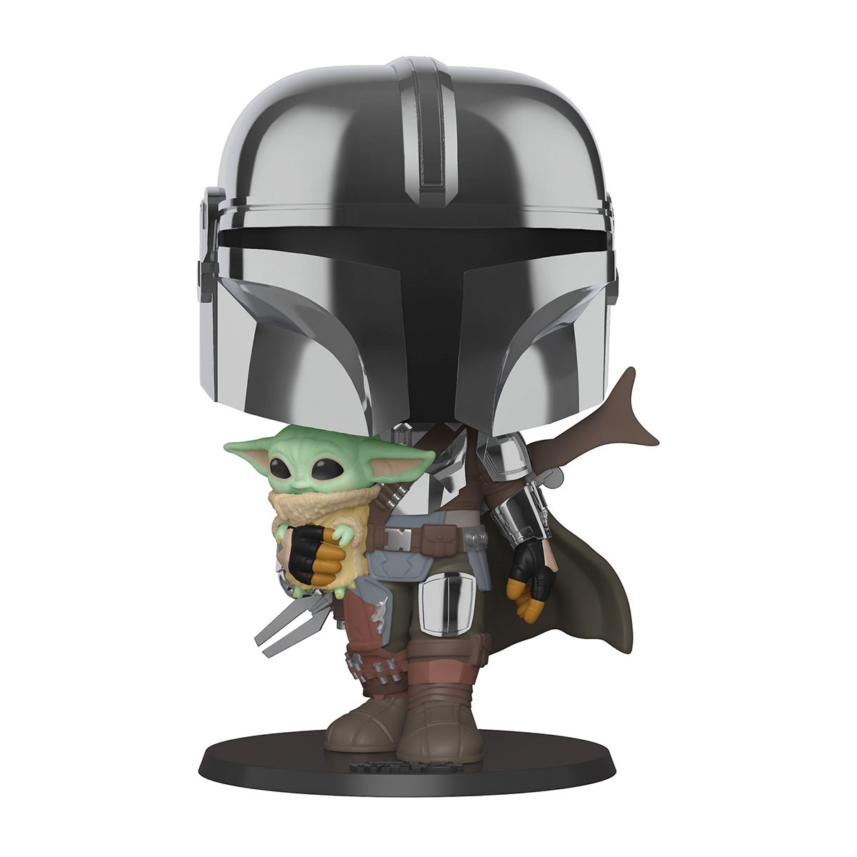 Ігрова фігурка Funko Pop! Мандалорець у хромі з малюком (25 сm) Star Wars: #380, бренду Funko - KUBIX