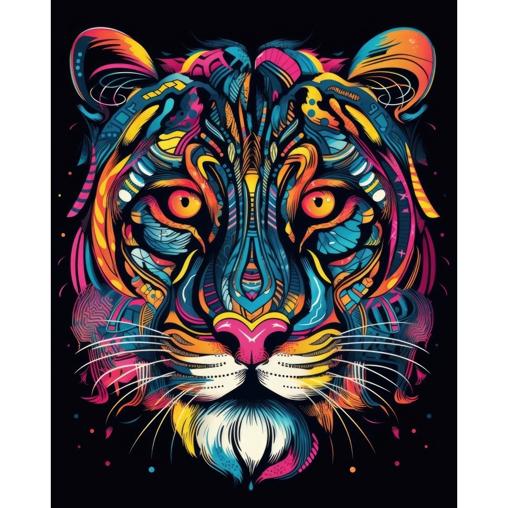 Картина по номерам Фантастический тигр (40х40 см), бренду Strateg - KUBIX