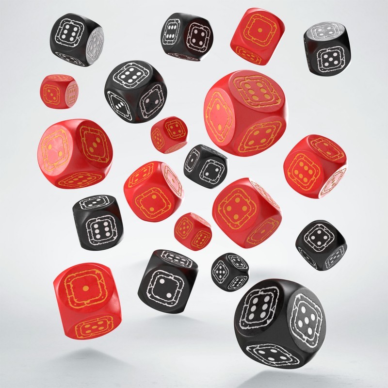 Набор кубиков Fortress Compact Black & Red D6 Dice (20), бренду Q-Workshop - KUBIX