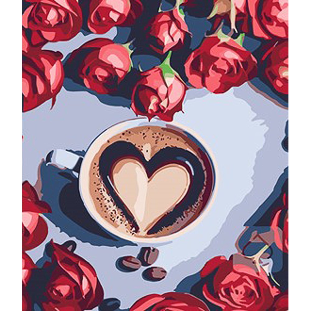 Картина за номерами Кава з нотками романтики (30х40 см), бренду Strateg - KUBIX