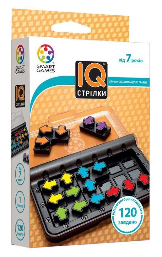 Настольная игра IQ Стрелки (IQ Arrows), бренду Smart Games, для 1-1 гравців, час гри < 30мин. - KUBIX