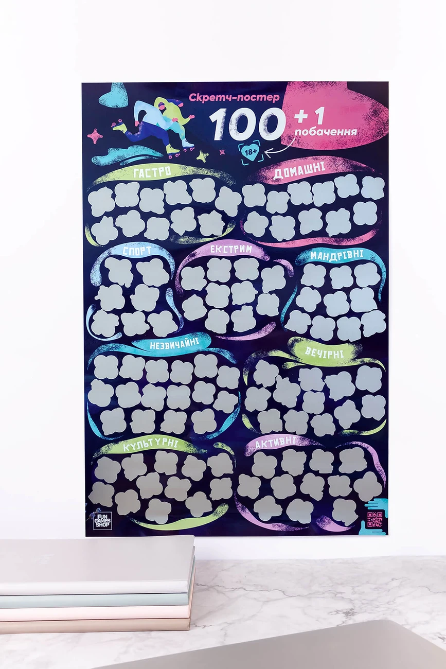 Настольная игра Скретч постер "100+1 свидание" (Scratch poster "100+1 date"), бренду Fun Games Shop, для 2-2 гравців - 2 - KUBIX 
