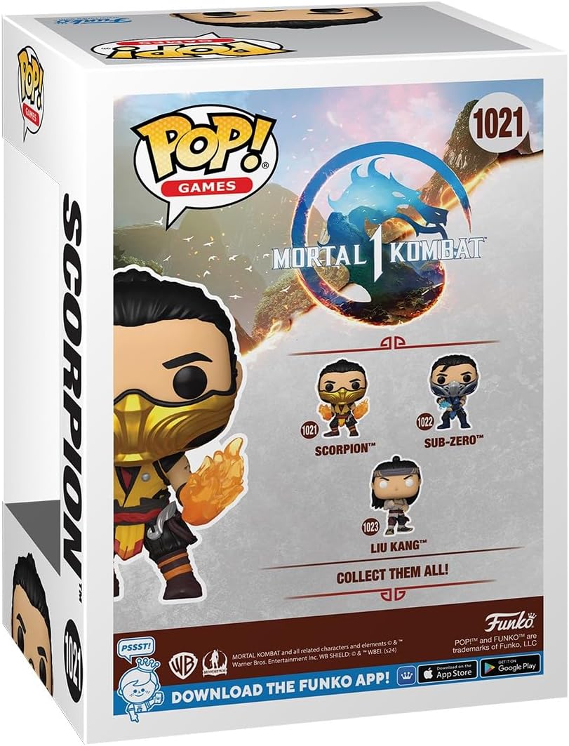 Ігрова фігурка Funko POP Скорпіон (Scorpion) Mortal Kombat 1: #1021, бренду Funko - 3 - KUBIX 