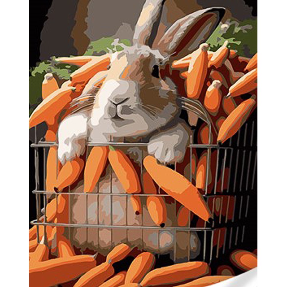 Картина по номерам Кролик в моркови (30х40 см), бренду Strateg - KUBIX