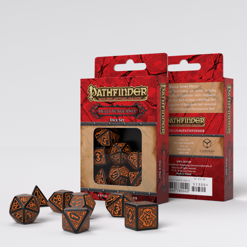 Набір кубиків Pathfinder Hell's Vengeance Dice Set, бренду Q-Workshop - KUBIX