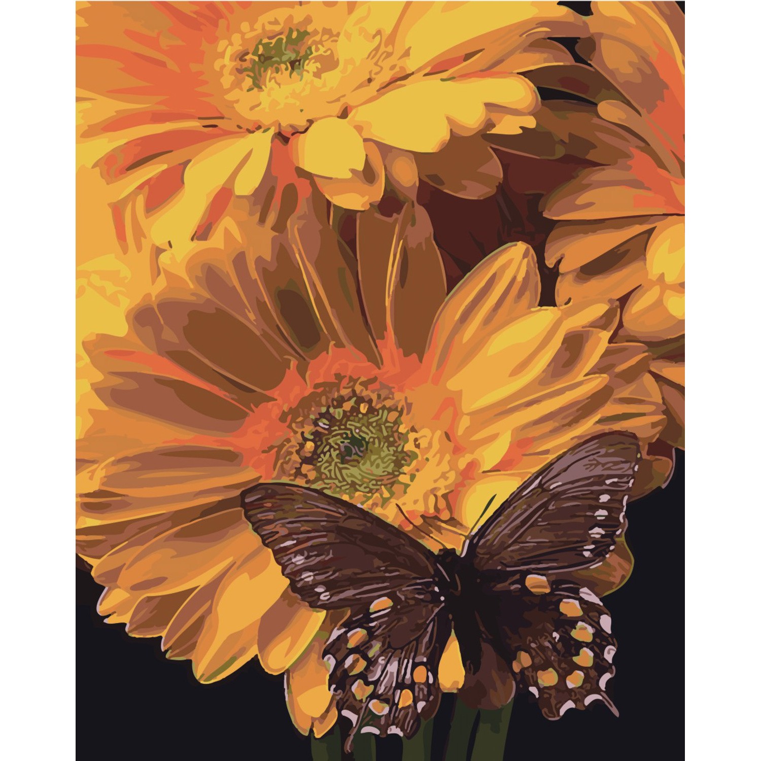 Картина за номерами Метелик на соняшнику (40х50 см), бренду Strateg - KUBIX