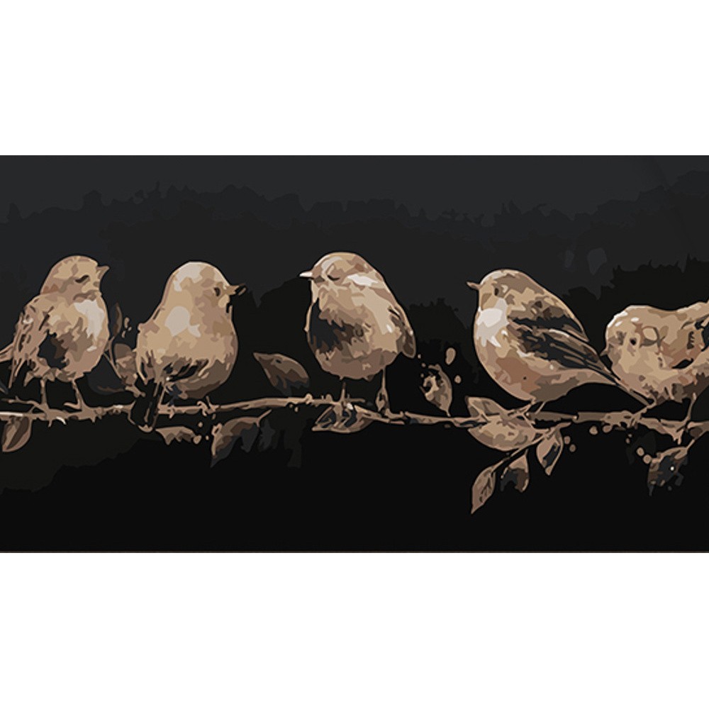 Картина по номерам Птицы на ветке (50х25 см), бренду Strateg - KUBIX