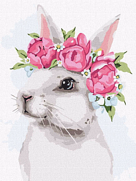 Картина по номерам Білий зайчик (30х40 см)