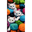 Миниатюра товара Картина по номерам Милые котята в нитях (50х25 см) - 1