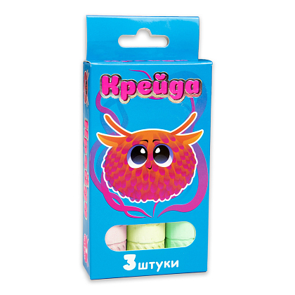 Мел Фигурный разноцветный (3 шт), бренду Strateg - KUBIX