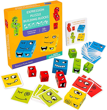 Настольная игра Забавные Кубики (Expression puzzle), бренду Bloomy Brain Toys, для 1-2 гравців, час гри < 30мин. - 2 - KUBIX