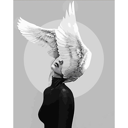Картина по номерам Крылья в волосах (40х50 см), бренду Strateg - KUBIX
