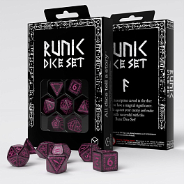 Набор кубиков Runic Shimmering black with magenta Dice Set