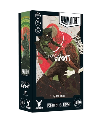 Настільна гра Unmatched: Робін Гуд проти Біґфута (Unmatched: Robin Hood vs. Bigfoot), бренду Geekach Games, для 2-4 гравців, час гри < 30хв. - KUBIX