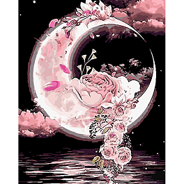 Картина по номерам Луна в цветах (40х50 см)