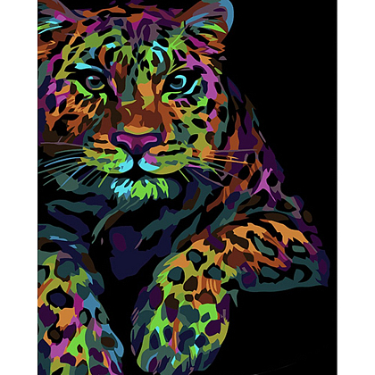 Картина за номерами Поп-арт леопард (40х50 см), бренду Strateg - KUBIX