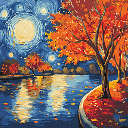 Картина по номерам Осіння ніч (40х40 см)