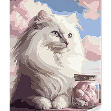 Картина по номерам Пушистый котик (30х40 см), бренду Strateg - KUBIX