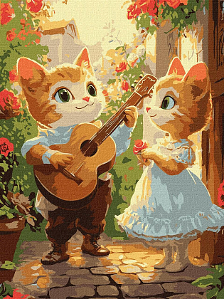 Картина по номерам Котячі романси (30х40 см), бренду Ідейка - KUBIX