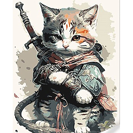 Картина за номерам Кіт в костюмі самурая (30х40 см)